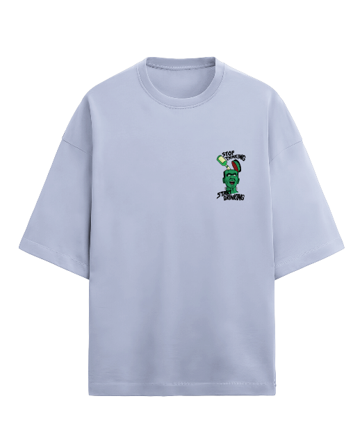 Stop thinking, start drinking green man graphic tshirt