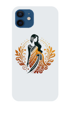 a beautiful woman in saree printed iphone 12 back cover