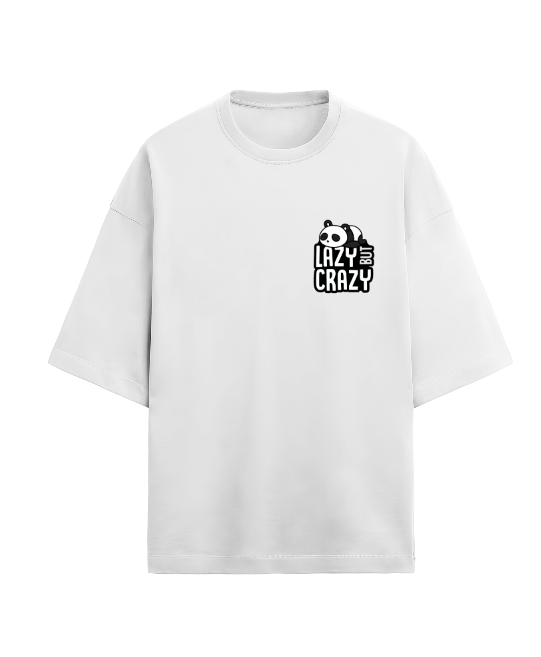 Lazy But Crazy" Panda Graphic T-Shirt