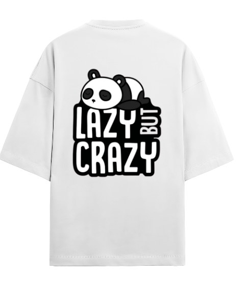 Lazy But Crazy" Panda Graphic T-Shirt