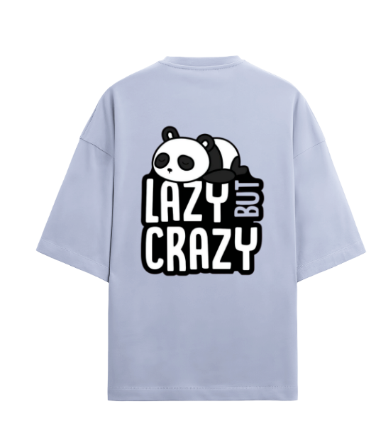 Lazy But Crazy" Panda Graphic T-Shirt