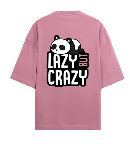 Lazy But Crazy" Panda Graphic T-Shirt
