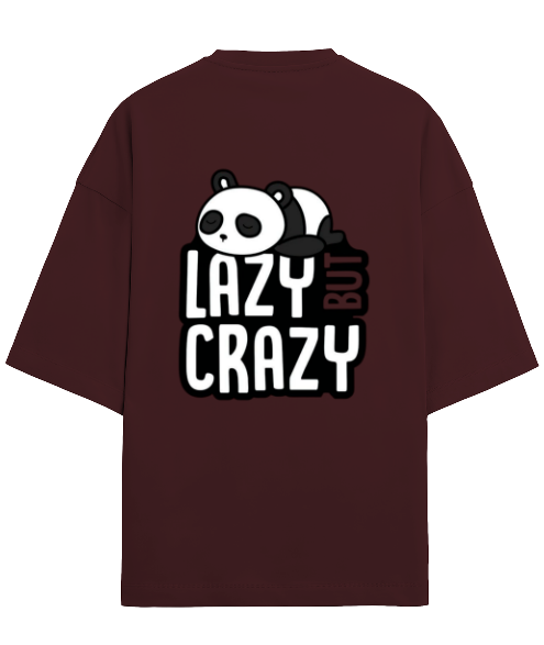 Lazy But Crazy" Panda Graphic T-Shirt